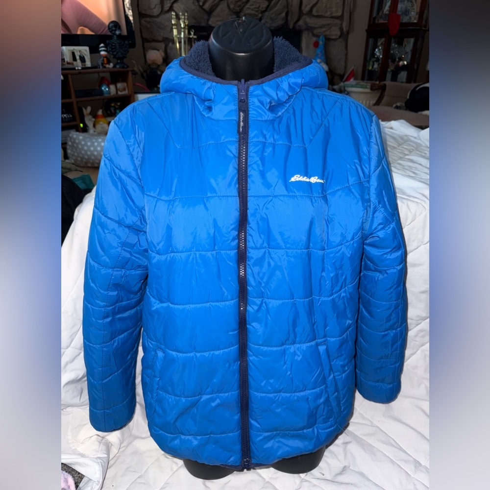 Eddie Bauer Reversible Waterproof Lightweight Puffer Coat